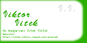 viktor vitek business card